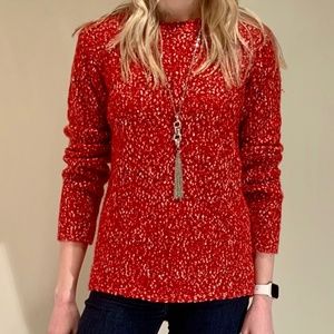 J.MCLAUGHLIN RED KNIT SWEATER, SIZE MEDIUM